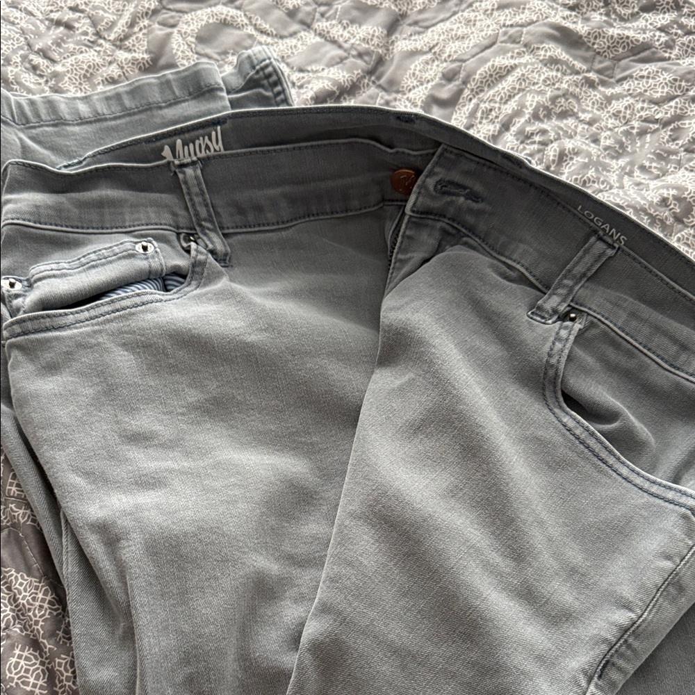 Casual Gray Men's Straight Jeans